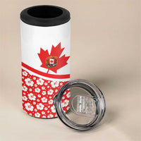 Canada 4 in 1 Can Cooler Tumbler Summer Hibiscus Tropical Flower