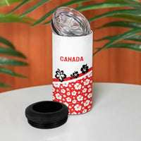 Canada 4 in 1 Can Cooler Tumbler Summer Hibiscus Tropical Flower