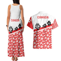Canada Couples Matching Tank Maxi Dress and Hawaiian Shirt Summer Hibiscus Tropical Flower