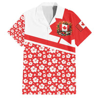 Canada Family Matching Off Shoulder Short Dress and Hawaiian Shirt Summer Hibiscus Tropical Flower