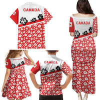 Canada Family Matching Puletasi and Hawaiian Shirt Summer Hibiscus Tropical Flower