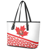 Canada Leather Tote Bag Summer Hibiscus Tropical Flower