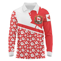 Canada Long Sleeve Polo Shirt Summer Hibiscus Tropical Flower