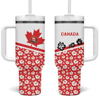 Canada Tumbler With Handle Summer Hibiscus Tropical Flower