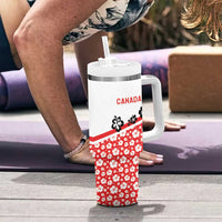 Canada Tumbler With Handle Summer Hibiscus Tropical Flower