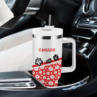 Canada Tumbler With Handle Summer Hibiscus Tropical Flower