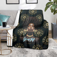 Personalized Powerful Woman in Patterns African Blanket