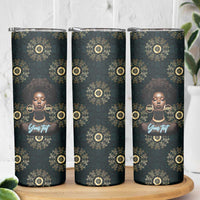 Personalized Powerful Woman in Patterns African Skinny Tumbler