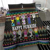 Pride Cat LGBT Bedding Set Happy Purride Christmas - Cute Pet Rainbow Flag - Wonder Print Shop