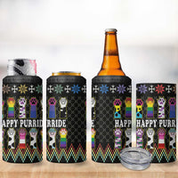 Pride Cat LGBT 4 in 1 Can Cooler Tumbler Happy Purride Christmas - Cute Pet Rainbow Flag - Wonder Print Shop