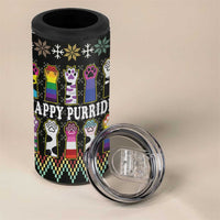Pride Cat LGBT 4 in 1 Can Cooler Tumbler Happy Purride Christmas - Cute Pet Rainbow Flag - Wonder Print Shop