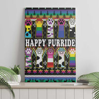 Pride Cat LGBT Canvas Wall Art Happy Purride Christmas - Cute Pet Rainbow Flag - Wonder Print Shop
