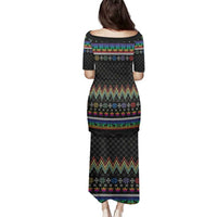 Pride Cat LGBT Family Matching Puletasi and Hawaiian Shirt Happy Purride Christmas - Cute Pet Rainbow Flag - Wonder Print Shop