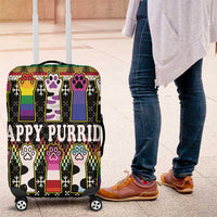 Pride Cat LGBT Luggage Cover Happy Purride Christmas - Cute Pet Rainbow Flag - Wonder Print Shop