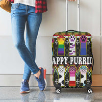 Pride Cat LGBT Luggage Cover Happy Purride Christmas - Cute Pet Rainbow Flag - Wonder Print Shop
