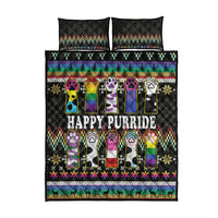 Pride Cat LGBT Quilt Bed Set Happy Purride Christmas - Cute Pet Rainbow Flag - Wonder Print Shop