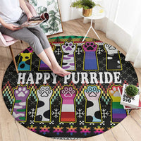 Pride Cat LGBT Round Carpet Happy Purride Christmas - Cute Pet Rainbow Flag