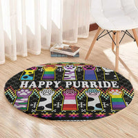 Pride Cat LGBT Round Carpet Happy Purride Christmas - Cute Pet Rainbow Flag