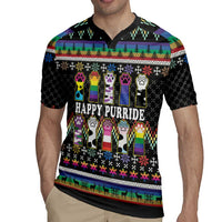 Pride Cat LGBT Rugby Jersey Happy Purride Christmas - Cute Pet Rainbow Flag - Wonder Print Shop