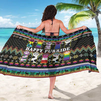 Pride Cat LGBT Sarong Happy Purride Christmas - Cute Pet Rainbow Flag - Wonder Print Shop