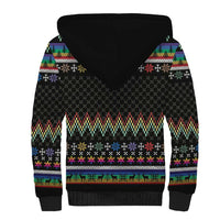 Pride Cat LGBT Sherpa Hoodie Happy Purride Christmas - Cute Pet Rainbow Flag - Wonder Print Shop