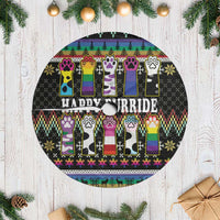 Pride Cat LGBT Tree Skirt Happy Purride Christmas - Cute Pet Rainbow Flag - Wonder Print Shop