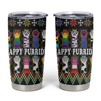 Pride Cat LGBT Tumbler Cup Happy Purride Christmas - Cute Pet Rainbow Flag - Wonder Print Shop