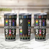 Pride Cat LGBT Tumbler Cup Happy Purride Christmas - Cute Pet Rainbow Flag - Wonder Print Shop