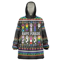 Pride Cat LGBT Wearable Blanket Hoodie Happy Purride Christmas - Cute Pet Rainbow Flag - Wonder Print Shop