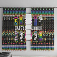 Pride Cat LGBT Window Curtain Happy Purride Christmas - Cute Pet Rainbow Flag - Wonder Print Shop