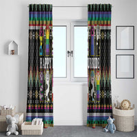 Pride Cat LGBT Window Curtain Happy Purride Christmas - Cute Pet Rainbow Flag - Wonder Print Shop