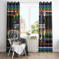 Pride Cat LGBT Window Curtain Happy Purride Christmas - Cute Pet Rainbow Flag - Wonder Print Shop
