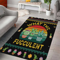 Cacuts Christmas Area Rug Cactus What the Fucculent - Wonder Print Shop