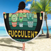 Cacuts Christmas Beach Blanket Cactus What the Fucculent - Wonder Print Shop