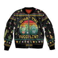 Cacuts Christmas Bomber Jacket Cactus What the Fucculent - Wonder Print Shop