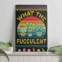 Cacuts Christmas Canvas Wall Art Cactus What the Fucculent - Wonder Print Shop