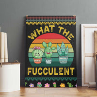 Cacuts Christmas Canvas Wall Art Cactus What the Fucculent - Wonder Print Shop