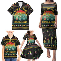 Cacuts Christmas Family Matching Puletasi and Hawaiian Shirt Cactus What the Fucculent - Wonder Print Shop