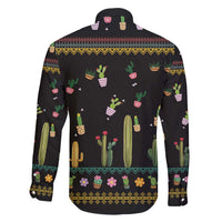 Cacuts Christmas Family Matching Short Sleeve Bodycon Dress and Hawaiian Shirt Cactus What the Fucculent - Wonder Print Shop