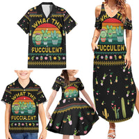 Cacuts Christmas Family Matching Summer Maxi Dress and Hawaiian Shirt Cactus What the Fucculent - Wonder Print Shop