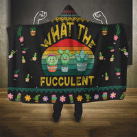 Cacuts Christmas Hooded Blanket Cactus What the Fucculent