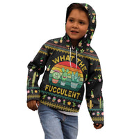 Cacuts Christmas Kid Hoodie Cactus What the Fucculent - Wonder Print Shop