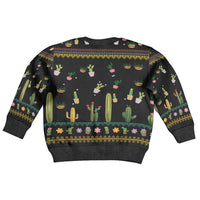 Cacuts Christmas Kid Ugly Christmas Sweater Cactus What the Fucculent - Wonder Print Shop
