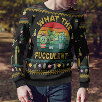 Cacuts Christmas Ugly Christmas Sweater Cactus What the Fucculent - Wonder Print Shop