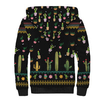 Cacuts Christmas Sherpa Hoodie Cactus What the Fucculent - Wonder Print Shop