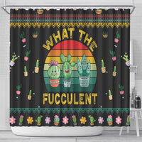 Cacuts Christmas Shower Curtain Cactus What the Fucculent