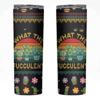 Cacuts Christmas Skinny Tumbler Cactus What the Fucculent - Wonder Print Shop