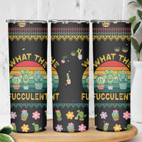 Cacuts Christmas Skinny Tumbler Cactus What the Fucculent - Wonder Print Shop