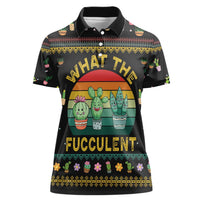 Cacuts Christmas Women Polo Shirt Cactus What the Fucculent - Wonder Print Shop
