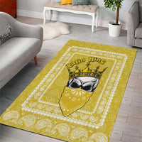 Latin King Area Rug Paisley Pattern Yellow - Wonder Print Shop